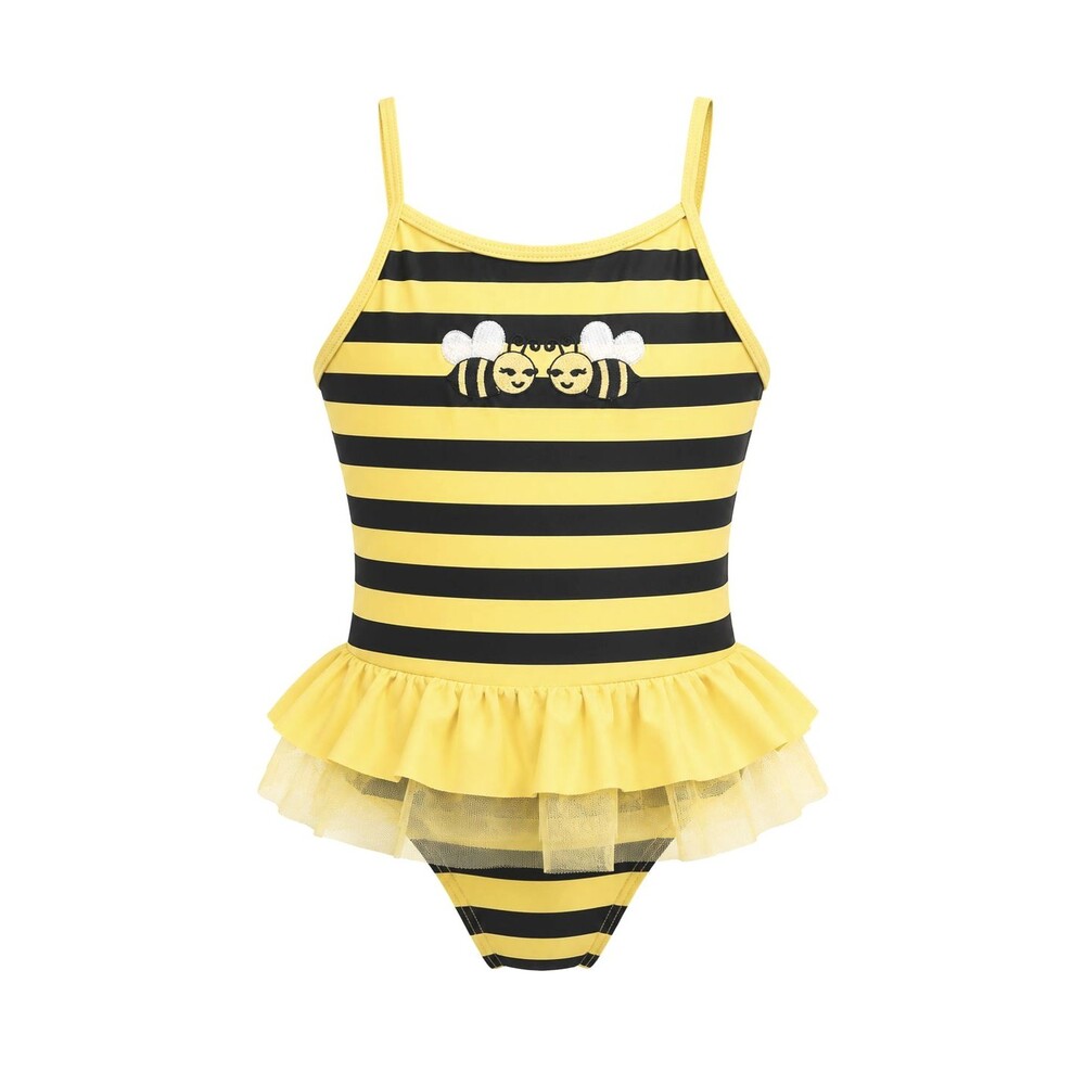 Gymboree Bumblebee Busy Bee Swimsuit Bathing Suit Girls 10 Ruffle Yellow NWOT